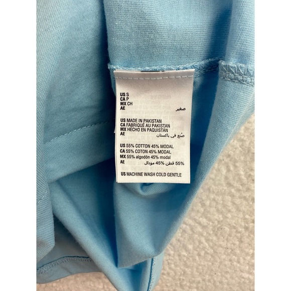 Club Room Mens Piped Pajama Shirt Light Blue S - Picture 6 of 7